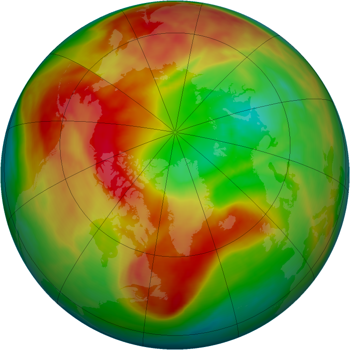 Arctic ozone map for 09 March 2007